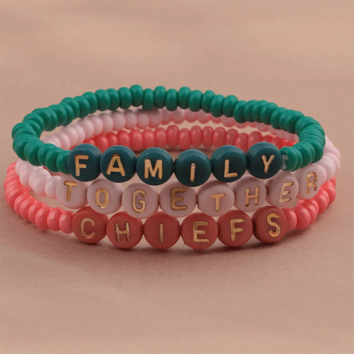 Stylish Stackable Multi-Color Alphabet Bead Friendship Bracelets Set