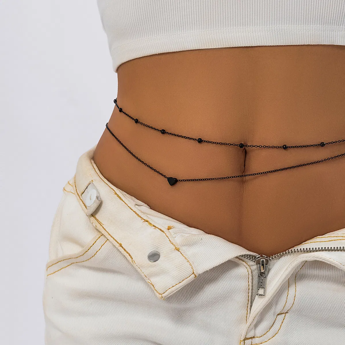 Stainless Steel Gold Plated Link Multi Layered Link Chain Bikini Minimalist Waist Belly Chain