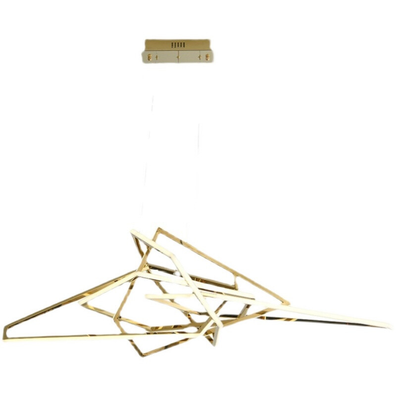 Nordic Stainless Steel LED Geometric Profiled Minimalist Art Office Bedroom Pendant Light