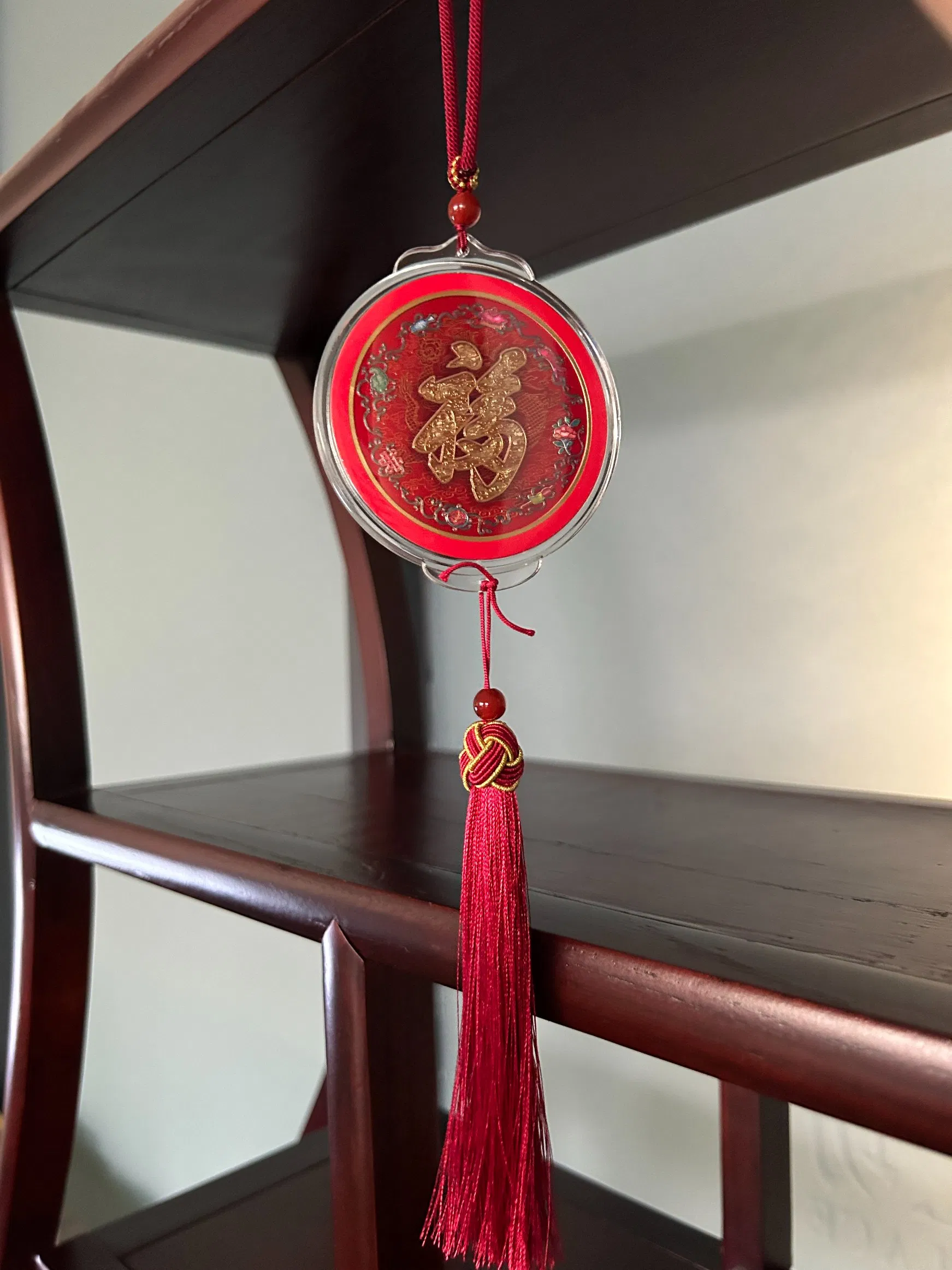 Silver Lucky Charm Metal Pendant with Chinese Design for Cars