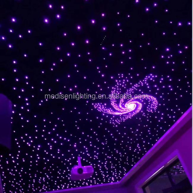 LED Color Change 16W 0.75mm Fiber Optic Starry Sky Ceiling Light for Space/Universe Museum/KTV/bar/hotel