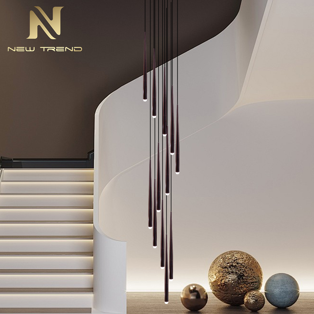 Bespoke Interior Decoration Villa Hotel Lobby Bedside Staircase Hanging Glass LED Chandelier Pendant Light