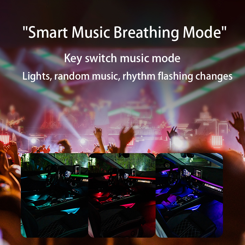Wholesale Price Ambient Lamp Car Decoration RGB Flexible Light APP Control Car Foot Pad Decorative Car LEDs Interior Lights Headlight