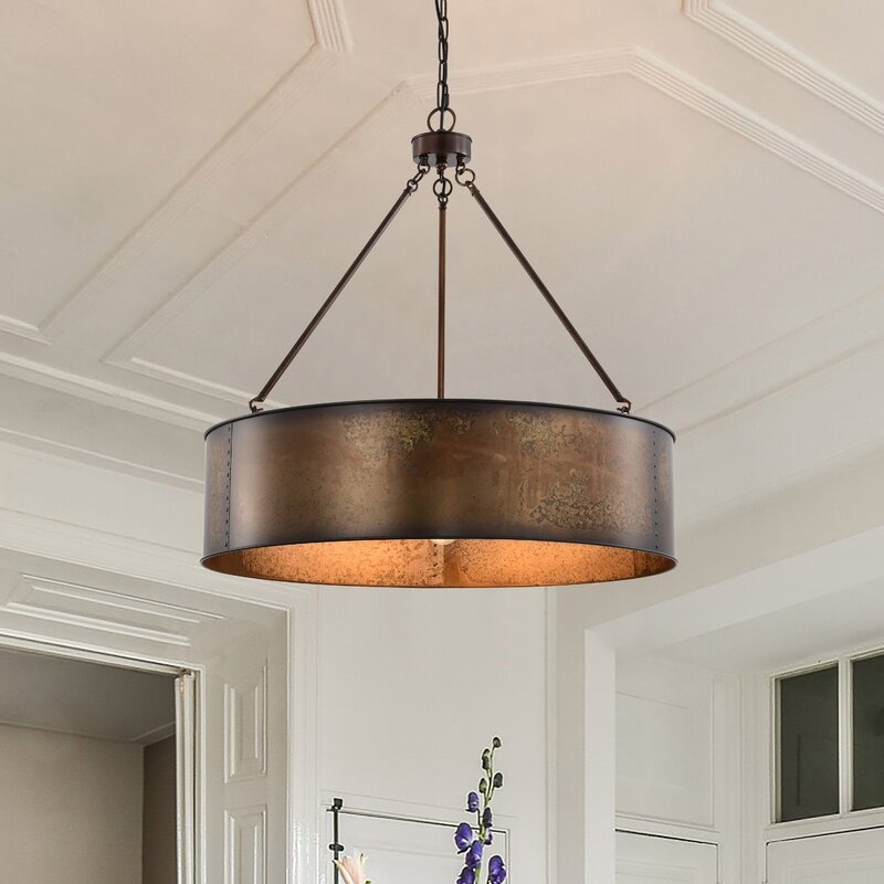 Farmhouse Vintage Pendant Lamp Rusty Metal Shade Industrial Crystal Hotel Corridor Dining Room Hanging Light Rustic Vintage