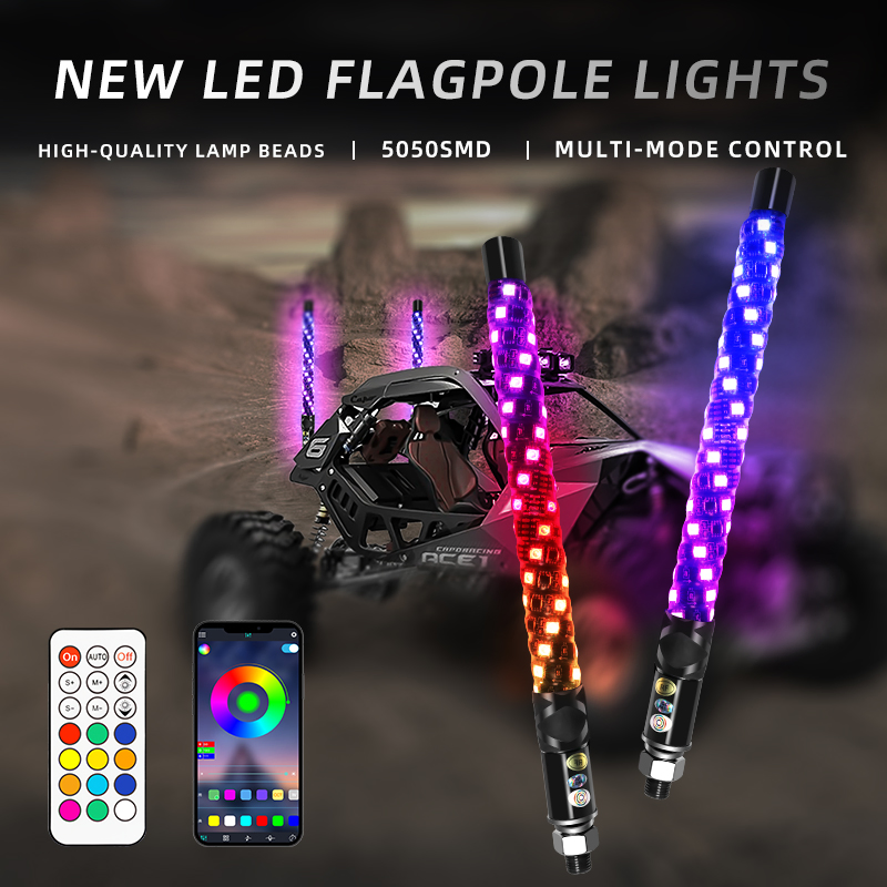 Atmosphere Decorative Music APP Control Car Interior LED Whips Light Decoration Auto Neon Strip Lamp RGB Ambient Light
