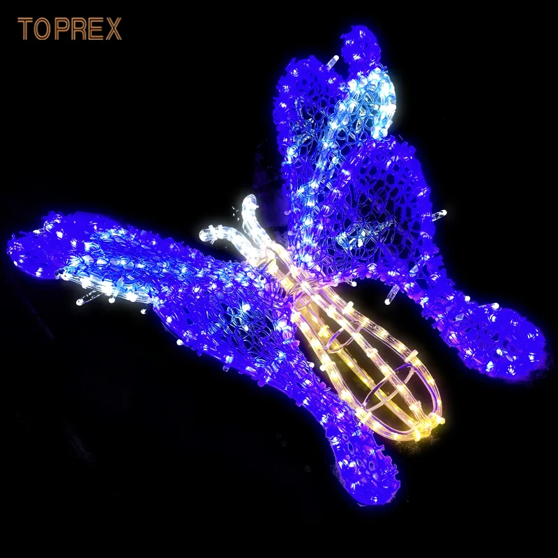Stunning 3D 50cm Blue Acrylic Butterfly Sculptures for Decorative Displays Detail View