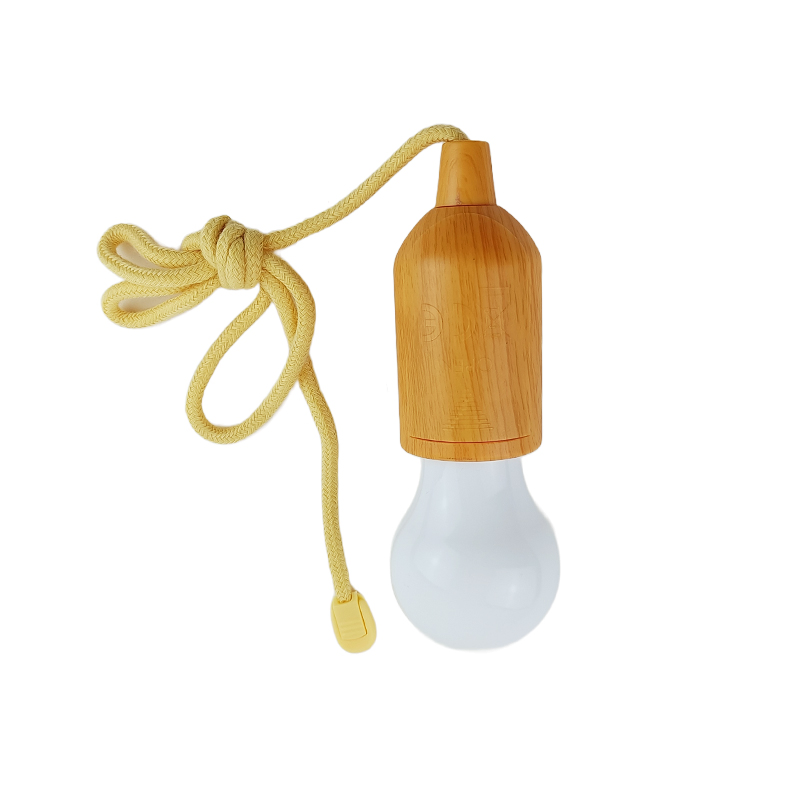 Remote Control Decorative Light Wood Color LED Pull Cord Bulb Lamp for Ambient Lighting