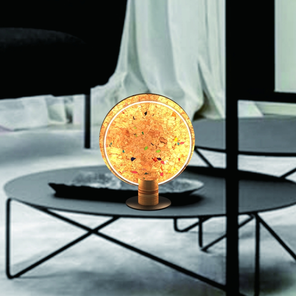 Hisoon New Design Home Decorative Lighting Cork Wood Material for Bedroom Livingroom