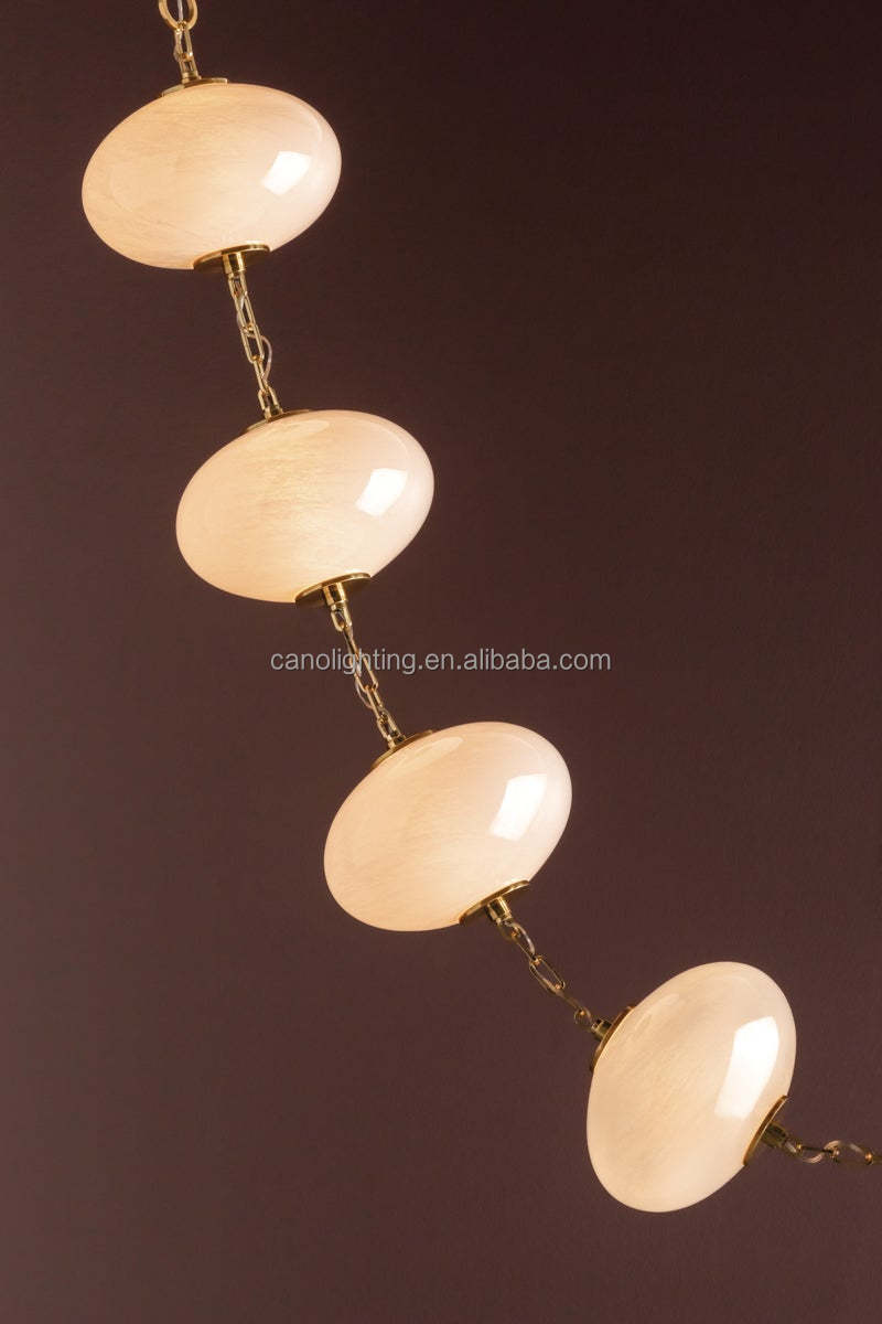 Linear Suspension Glass Pendant Light Necklace Foyer Entrance Custom Modern Staircase Chandelier Luxury Hanging Pendant Lighting