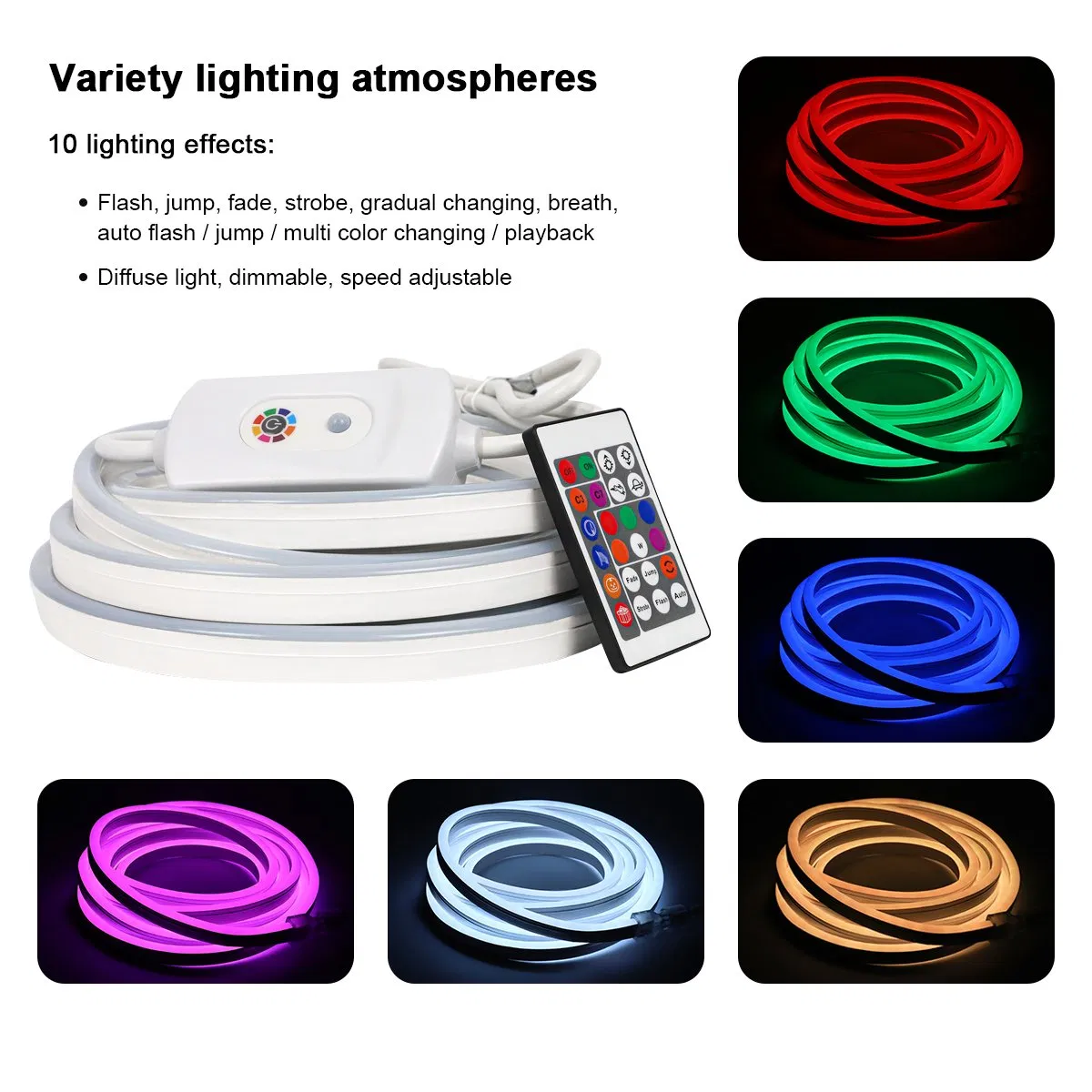 LED Neon Flexible Party Decorative RGB String Light Colorful Neon Lighting