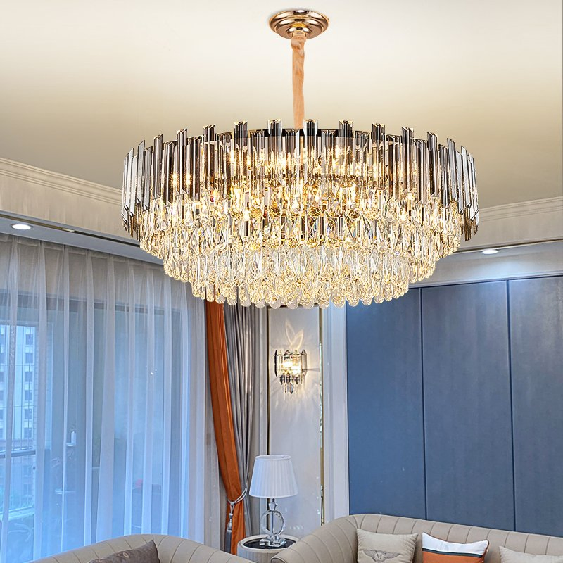 Modern Interior Lighting K9 Crystal Chandelier Luxury LED Pendant Light Decorative Lighting for Living Room Hanging Dining Room (ZY-QS-0059)