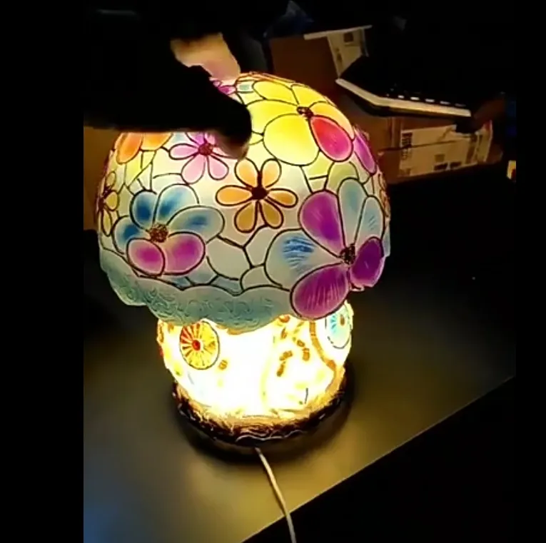 Painting Resin Mushroom Table Lamp 5