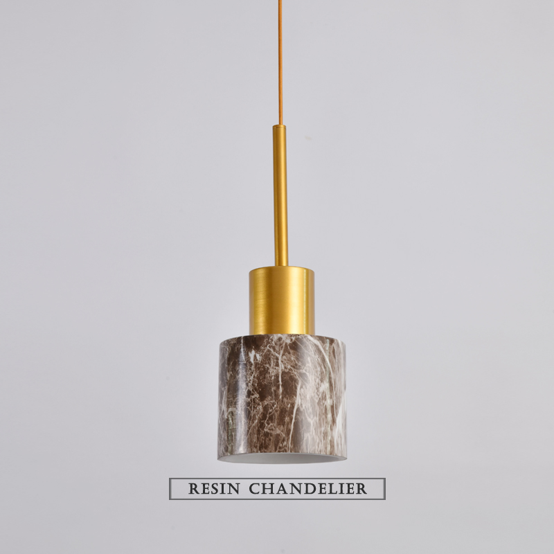 Modern Nordic Resin Poly Decorative Hanging Lamp Terrazzo Lighting