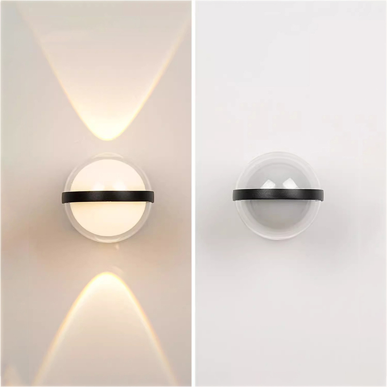 Round Outer Transparent Acrylic Outdoor LED Wall Lamp Decorative Wall Lamp Bedroom LED Wall Lamp Waterproof Lighting