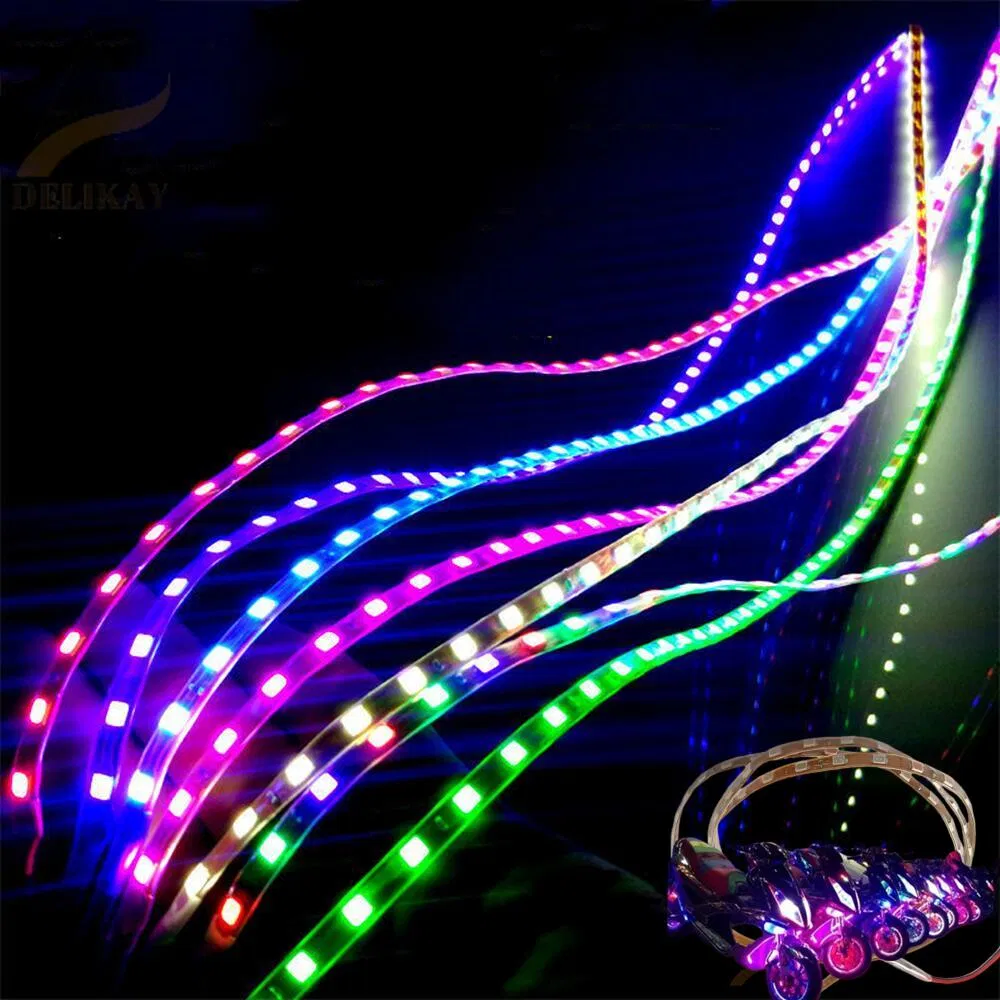 Waterproof Moto Atmosphere 45/90/135 Cm Motorcycle Decorative Ambient Lamp RGB LED Flexible Light Strip