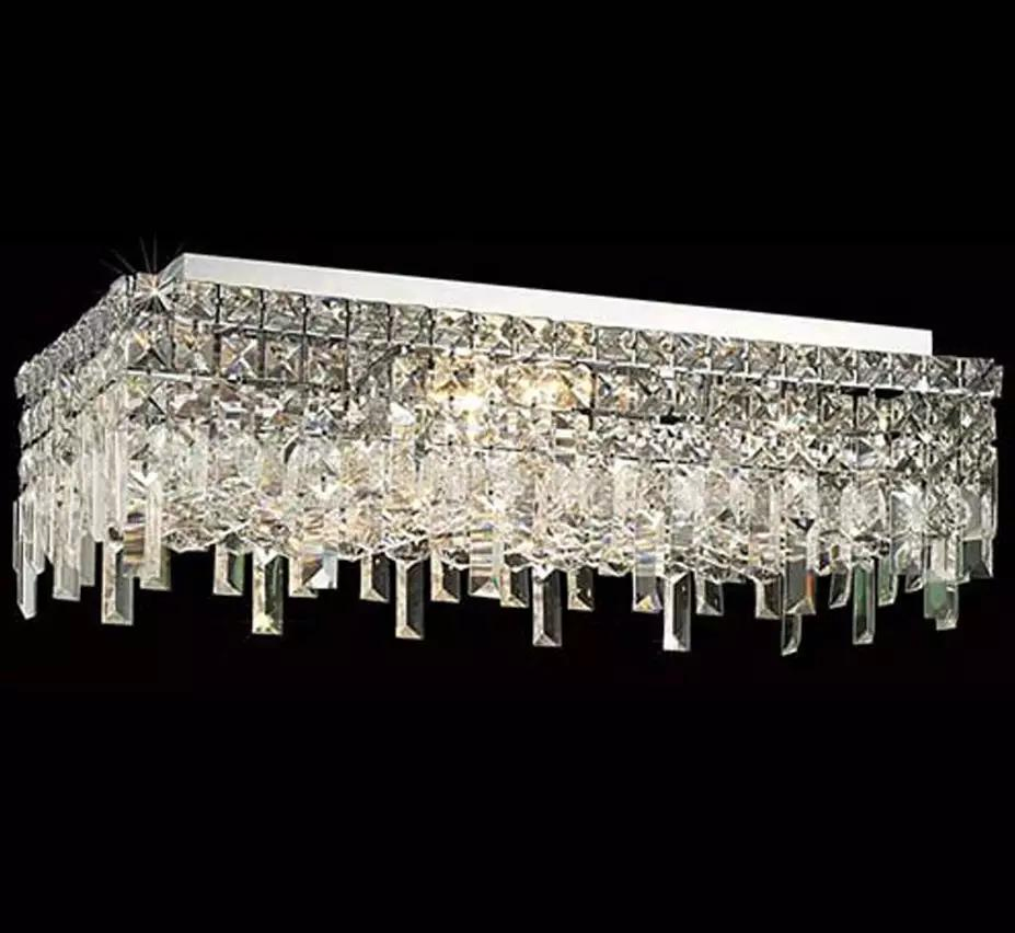 Flush Mount Chandelier Crystal Modern Rectangular Round Crystal Ceiling Lights Decorative Lighting Home Hotel Restaurant Decor Ceiling Lighting