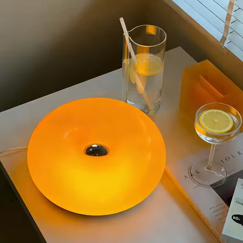 Modern Minimalist Donut-shaped Night Light Vintage Cream-themed Wall Decoration Lamp Bedroom Ambient Light Decorative Light.