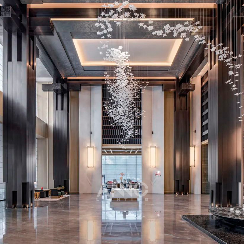 ANNO Modern Glass Ball Pendant Branch Chandelier Custom LED Light For Duplex House