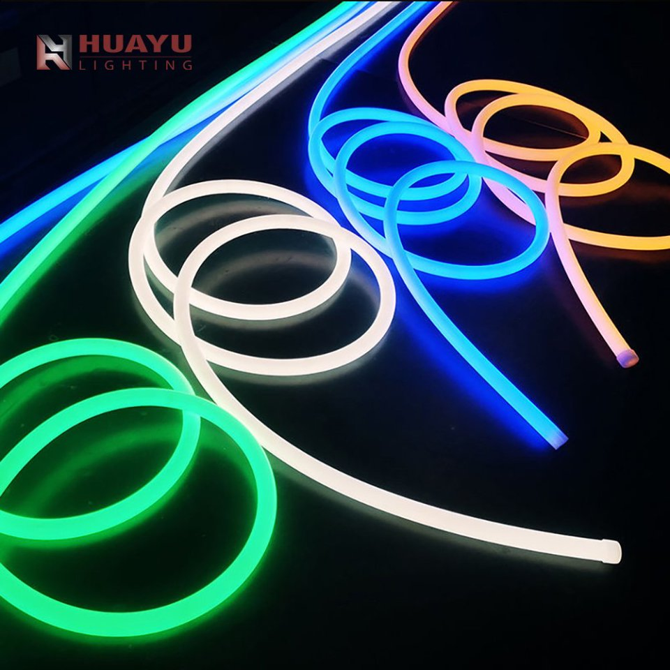 Architectural Grade D18 360° RGB Neon Spi Series Color Changing, IP67 Waterproof, DC12/24V Input for Facade and Decorative Lighting