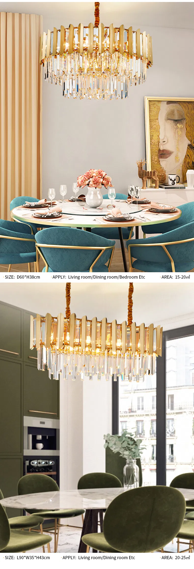 Leather Luminous Crystal Lamp Decorative Ring Lighting for Live Room Modern Chandelier