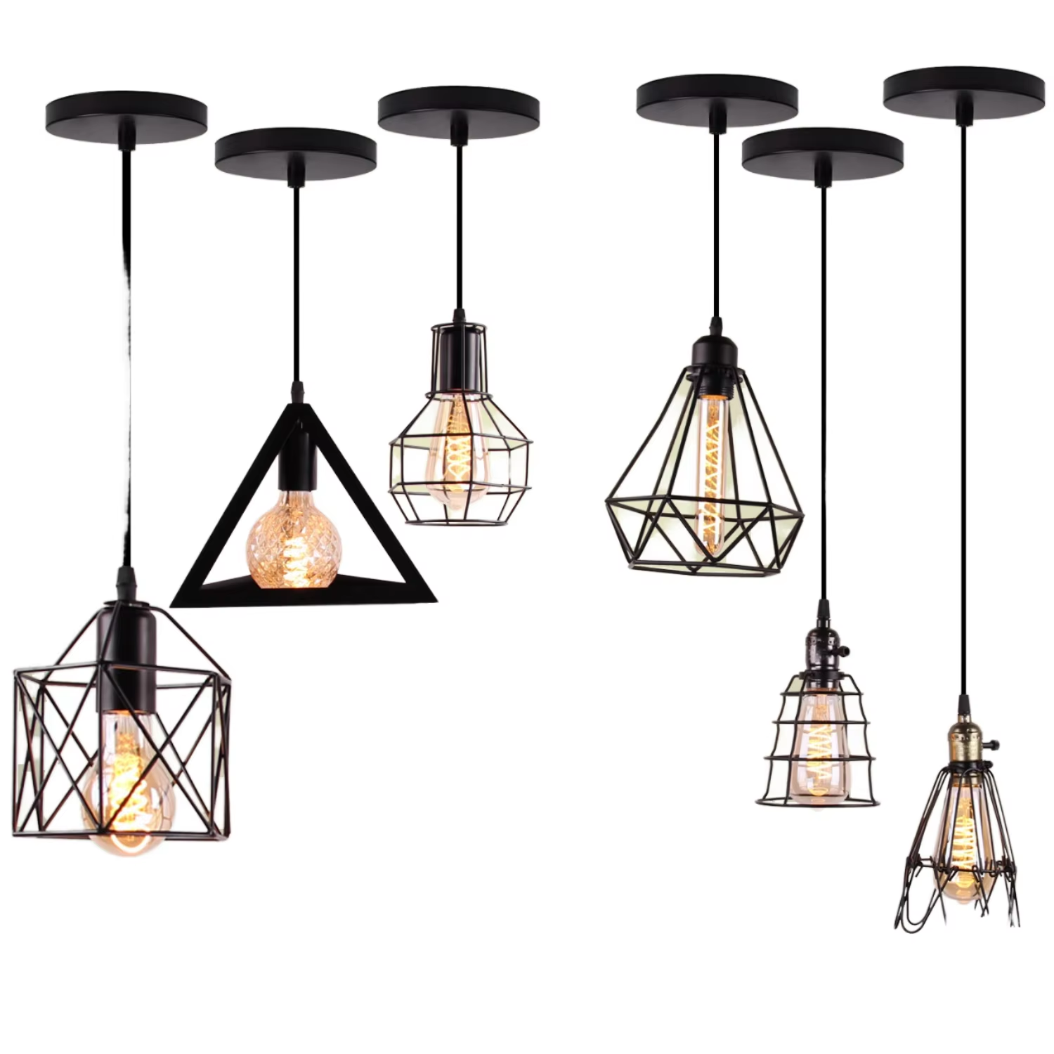 Hot Sale Industrial Iron Cage Decorative Lights Vintage E26 Dining Ceiling Lights/Led Dining Pendant Lamp/Pendant Lights