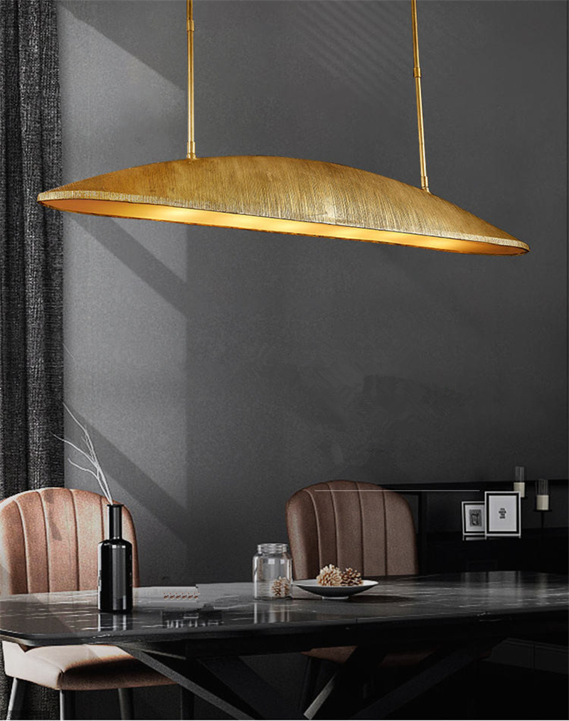 XZ Custom American Luxury Gold Restaurant Kitchen Island Chandelier Large Linear Pendants Light Brass Copper Big Chandelier