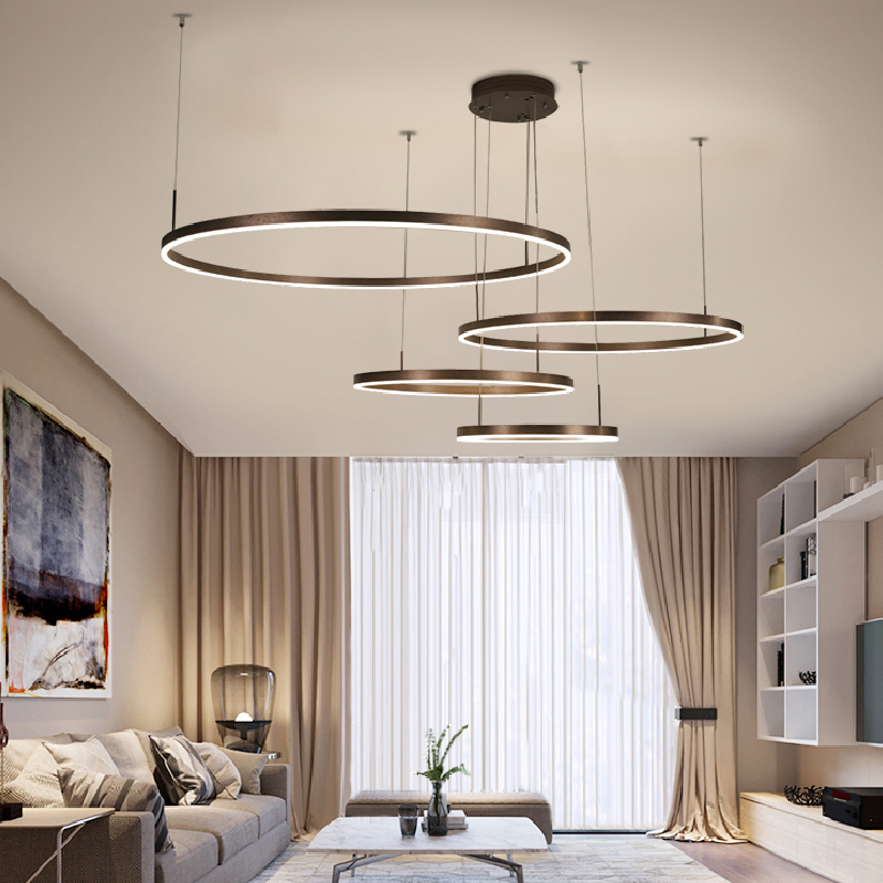 Modern Decorative Customized Hotel Restaurant Indoor Circle Rings LED Pendant Lighting