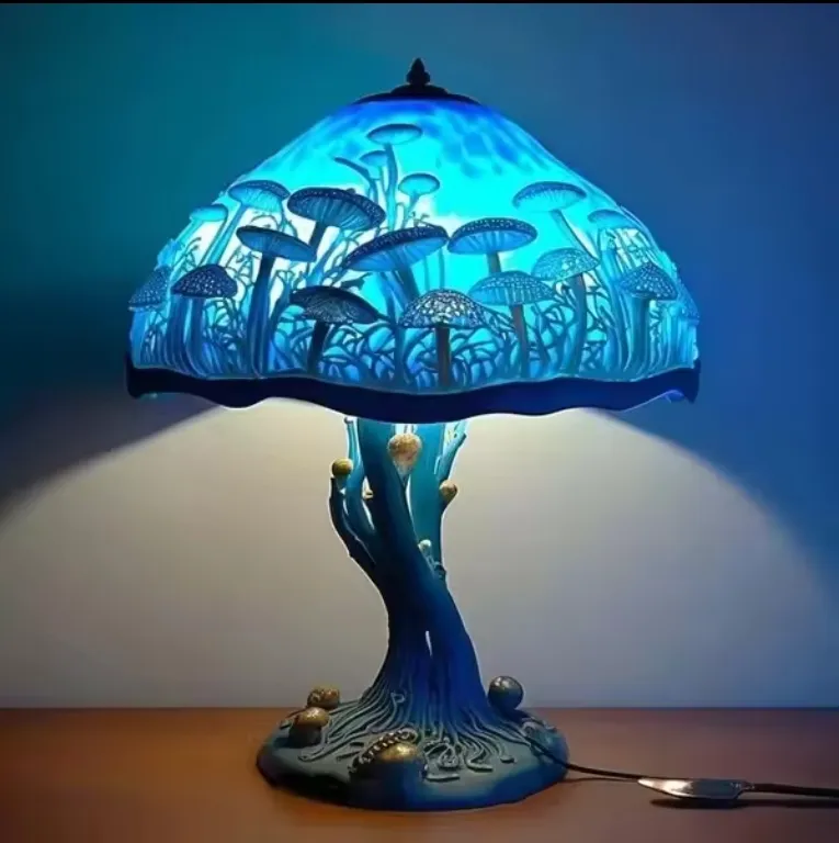 Painting Resin Mushroom Table Lamp 4