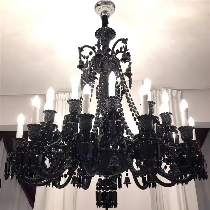 Modern Black Crystal Chandelier Luxury Decorative Ceiling Light Home Wedding Lighting