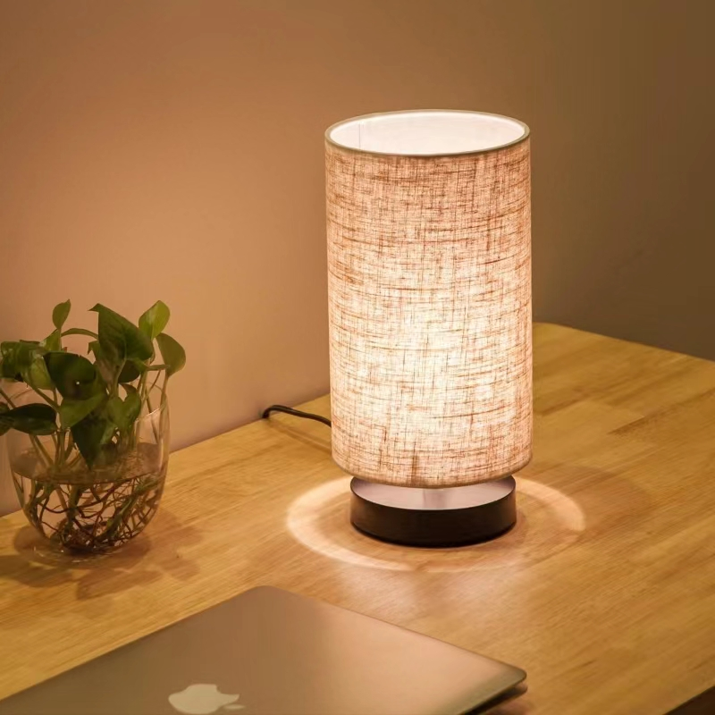 Bedside Table Lighting Bedroom Linen Cover Night Light Atmosphere Lamp Nordic Modern Decorative