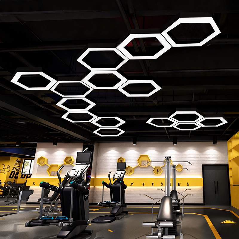 Hexagonal Pendant Light for Office Gym Mall &amp; Supermarket-Creative Irregular LED Design
