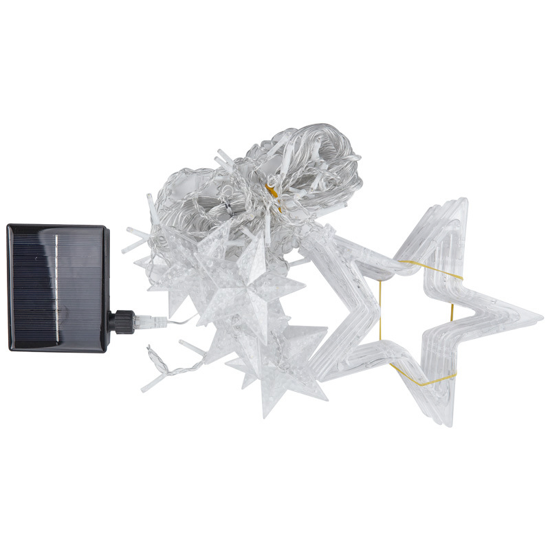 Solar Curtain Fairy Lights LED Lighting String Star and Moon Romadan Decorative Smart Copper Wire LED String Light