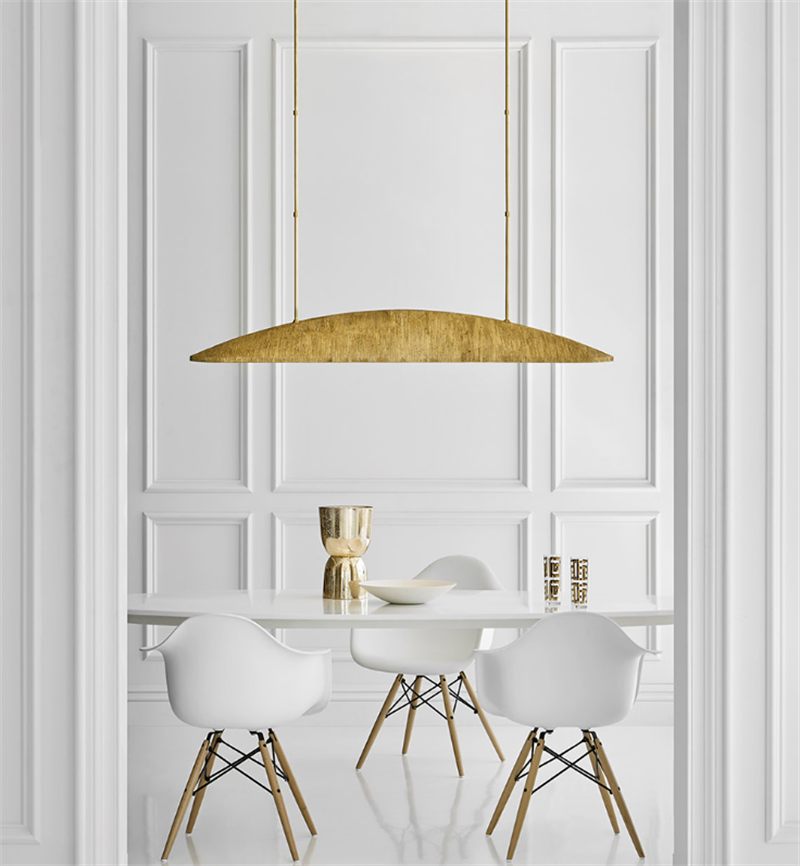 XZ Custom American Luxury Gold Restaurant Kitchen Island Chandelier Large Linear Pendants Light Brass Copper Big Chandelier