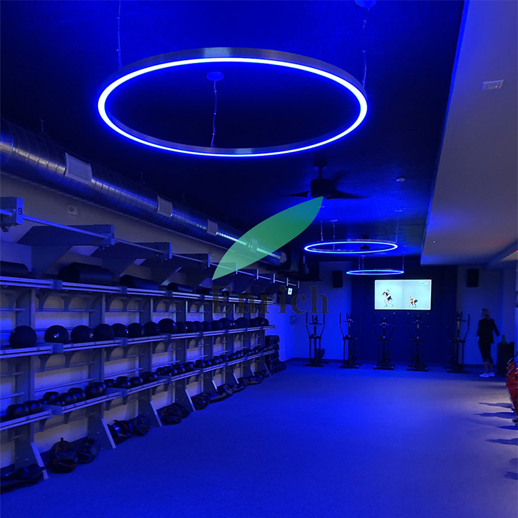 4FT 40W LED Chandelier RGB+Cw+Ww Color Changing Decorative Circle Rings Hanging Pendant Lighting for Restaurant Clubs