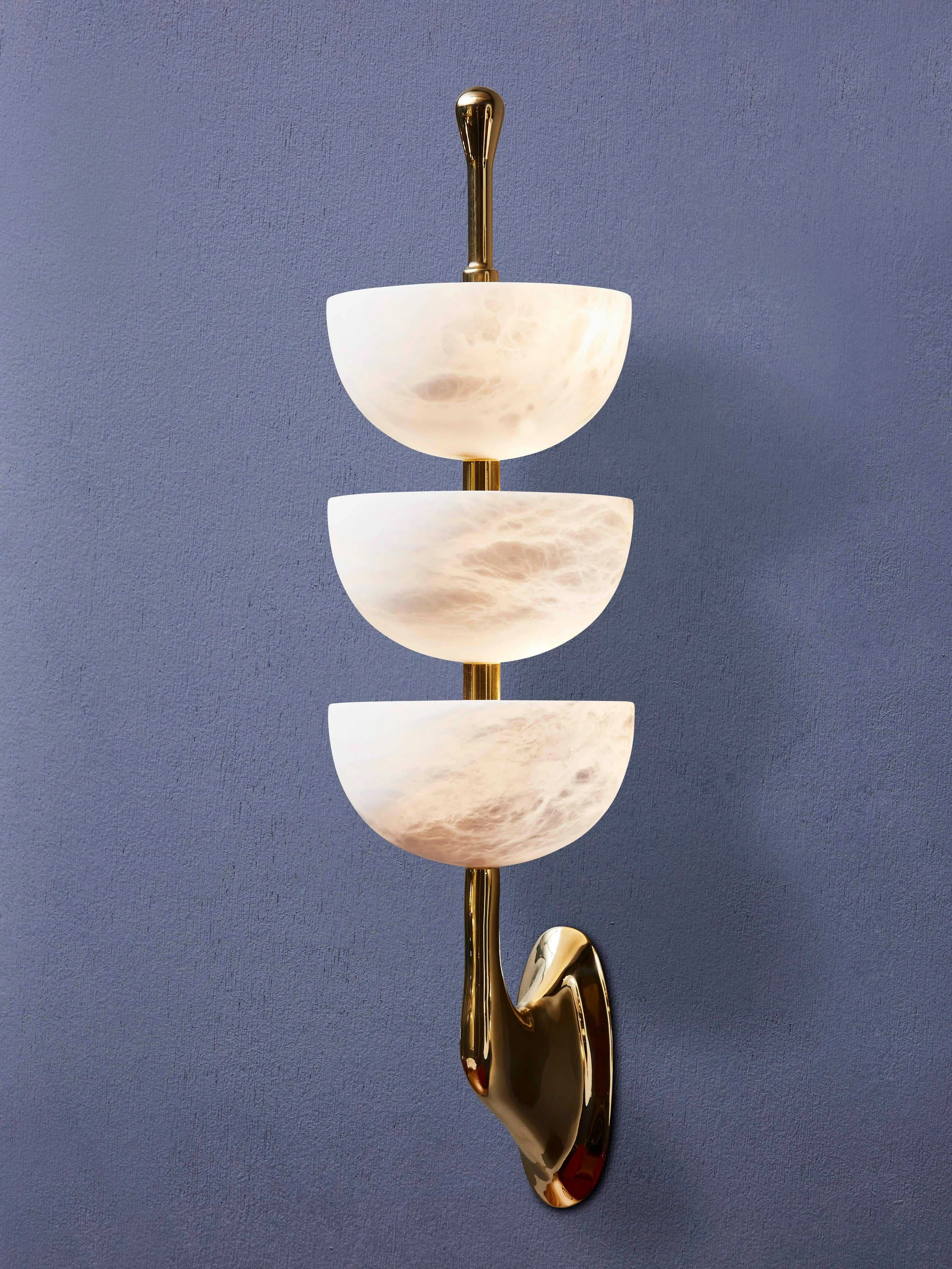 Modern Natural Alabaster Bowl-Shaped Wall Lamp Light Luxury Design Bedroom Living Room Dressing Table Decorative Lighting