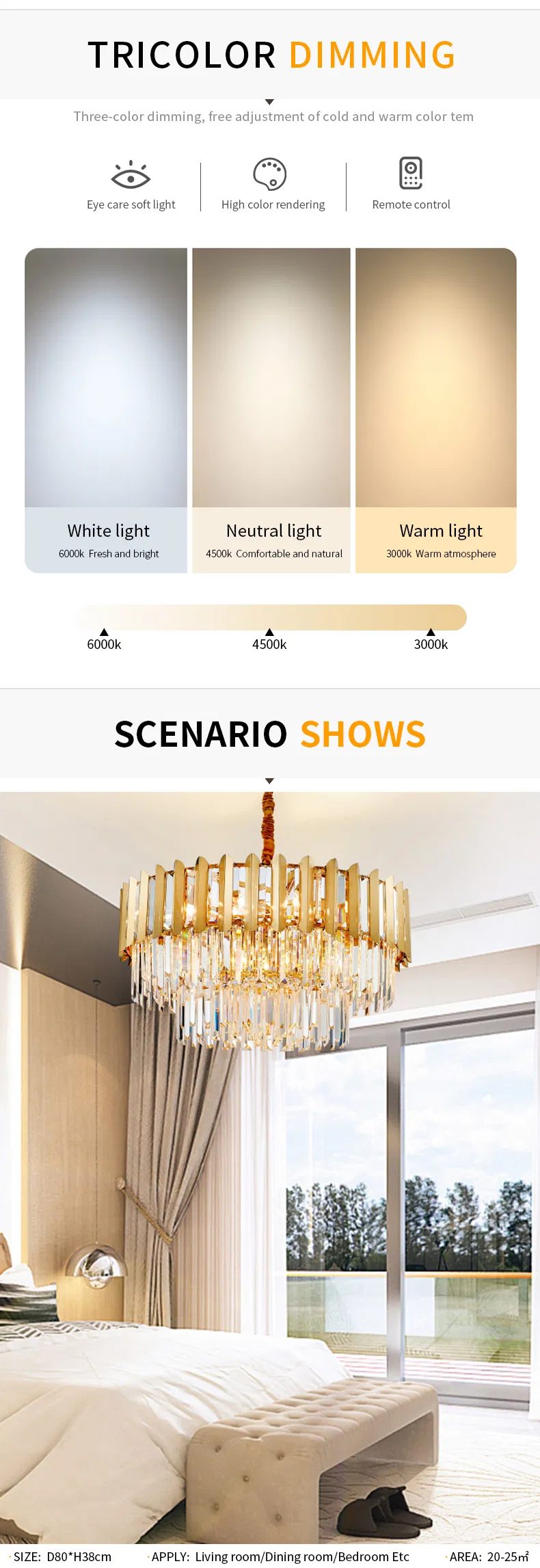 Leather Luminous Crystal Lamp Decorative Ring Lighting for Live Room Modern Chandelier