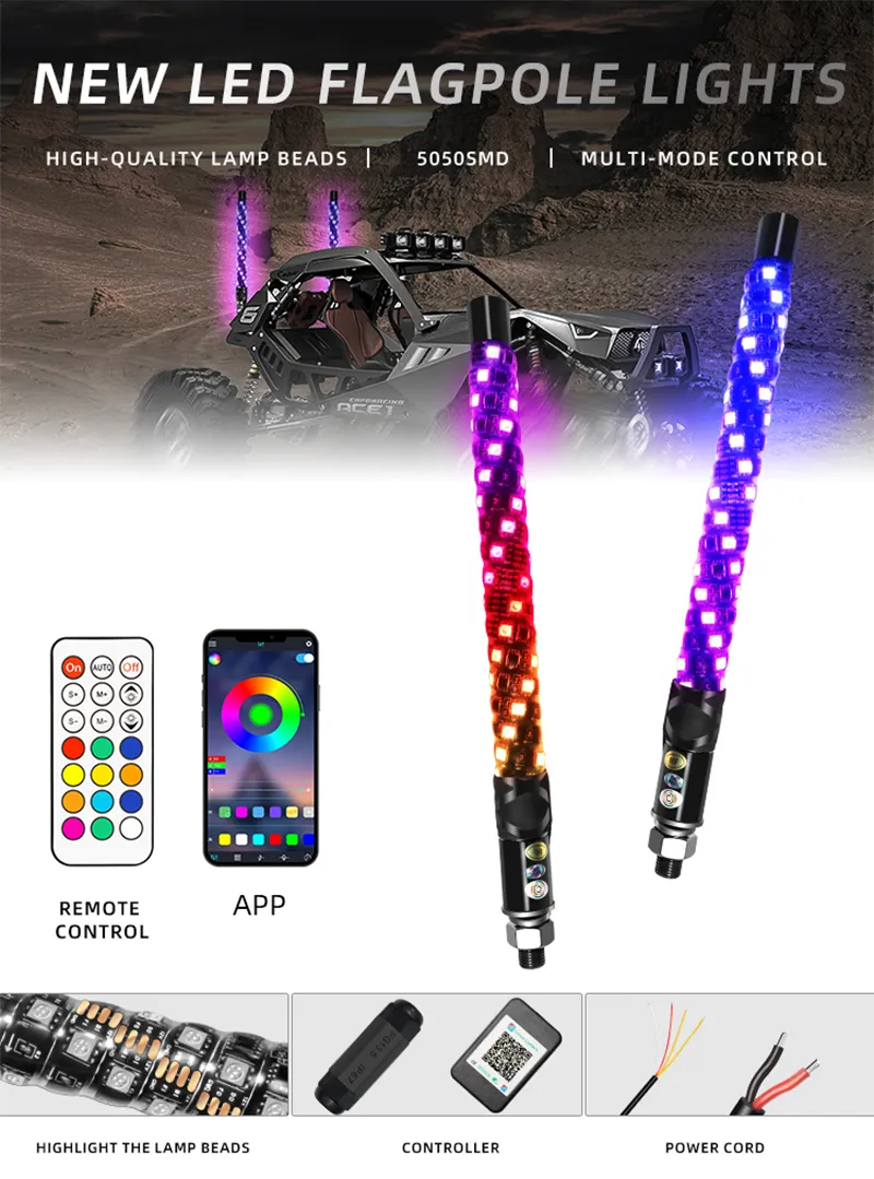 Car Interior LED Whips Light 1