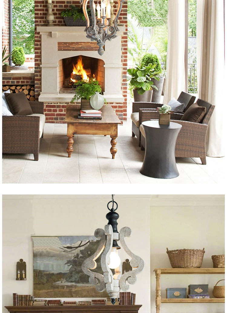 Wood French Retro Light