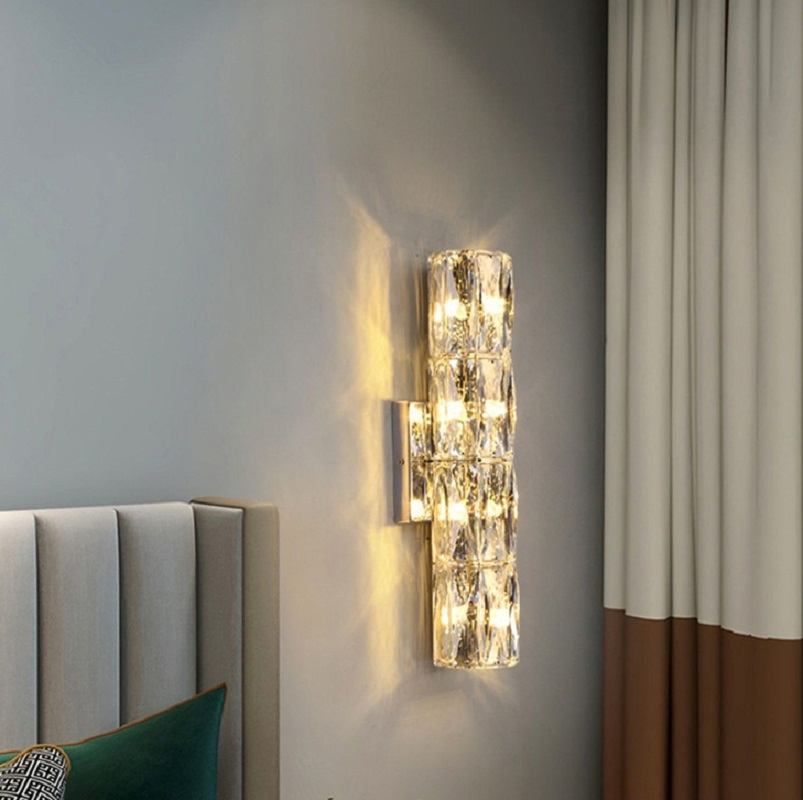 Custom Modern Crystal Wall Lamp Room Decorative Crystal Linear Lighting