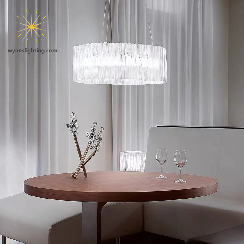 Pendant LED Lighting Leather Luminous Crystal Lamp Decorative Ring Lighting for Live Room Modern Chandelier