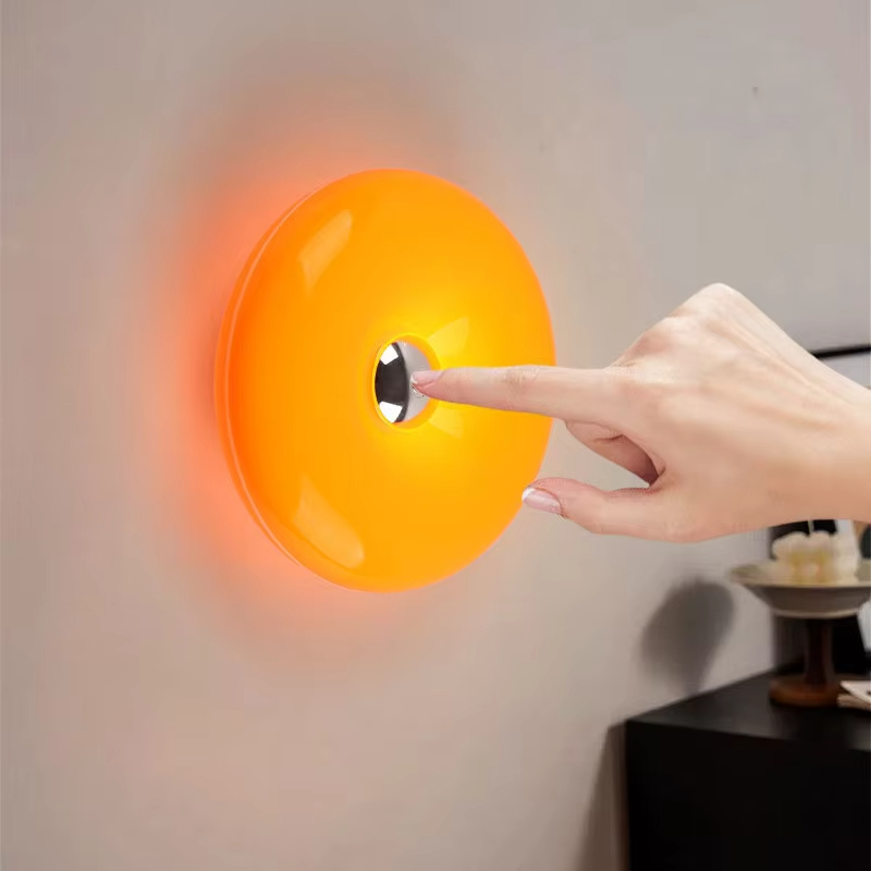 Modern Minimalist Donut-shaped Night Light Vintage Cream-themed Wall Decoration Lamp Bedroom Ambient Light Decorative Light.