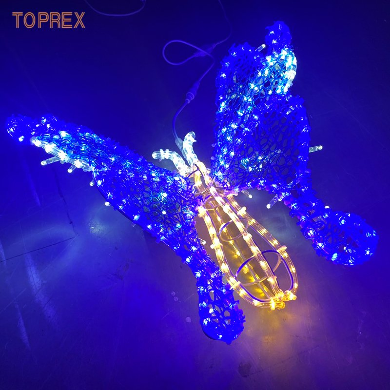 Toprex Stunning 3D 50cm Blue Acrylic Butterfly Sculptures for Decorative Displays Lighting