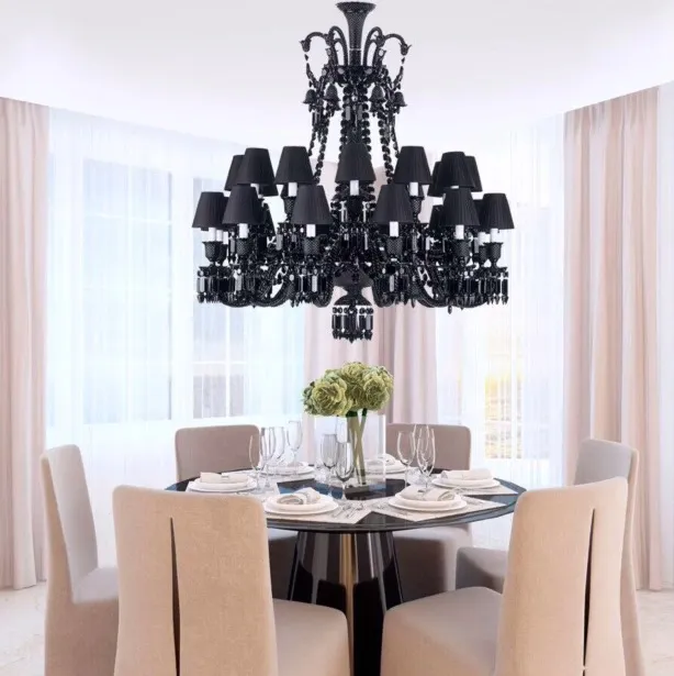 Black Crystal Chandelier Details
