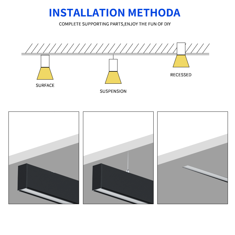 Building Decorative Indoor Home Office Ceiling Pendant Aluminum Lighting Fixtures Recessed Led Linear Light