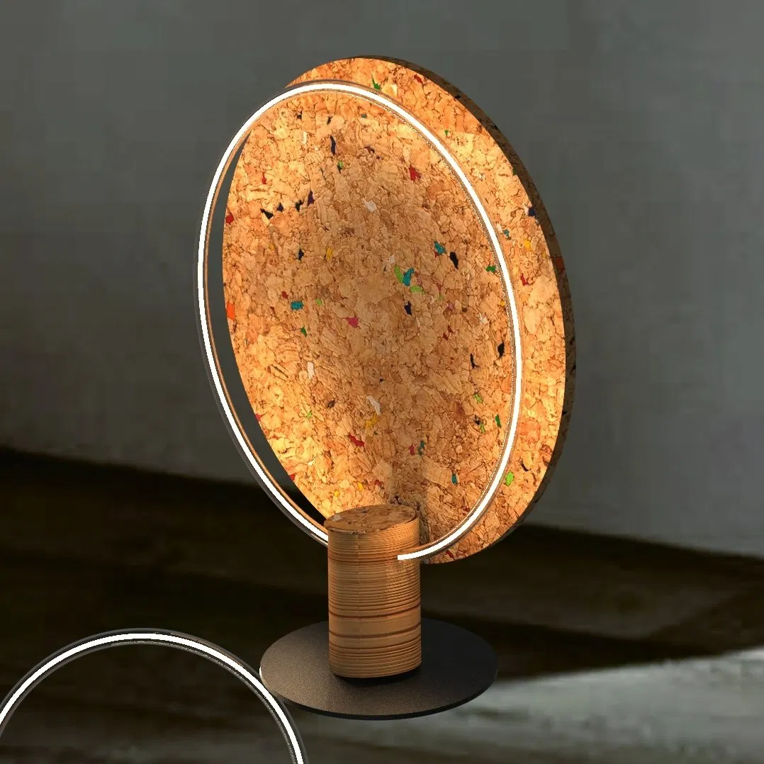 Hisoon New Design Home Decorative Lighting Cork Wood Material for Bedroom Livingroom