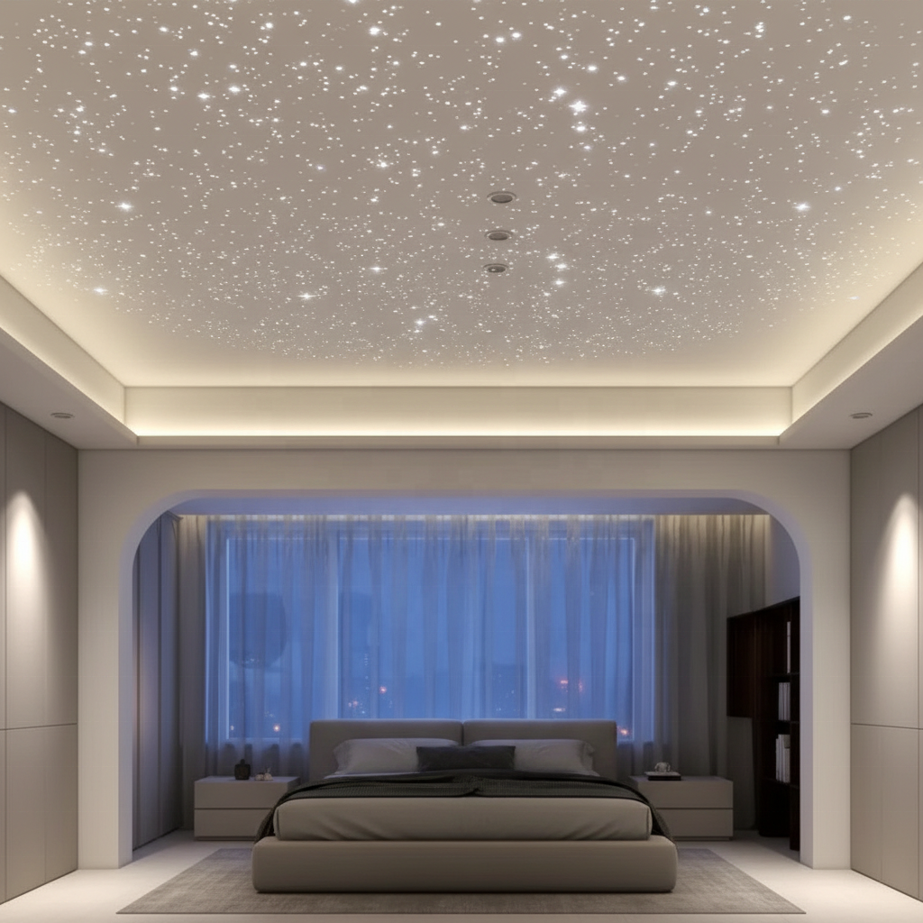 LED Color Change 16W 0.75mm Fiber Optic Starry Sky Ceiling Light for Space/Universe Museum/KTV/bar/hotel