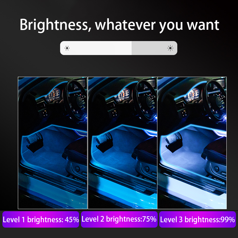 Wholesale Price Ambient Lamp Car Decoration RGB Flexible Light APP Control Car Foot Pad Decorative Car LEDs Interior Lights Headlight