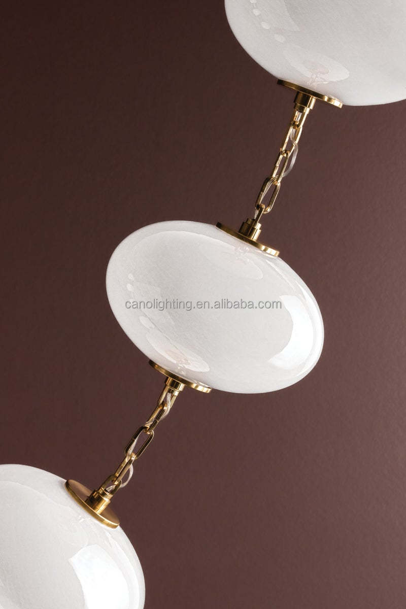 Linear Suspension Glass Pendant Light Necklace Foyer Entrance Custom Modern Staircase Chandelier Luxury Hanging Pendant Lighting