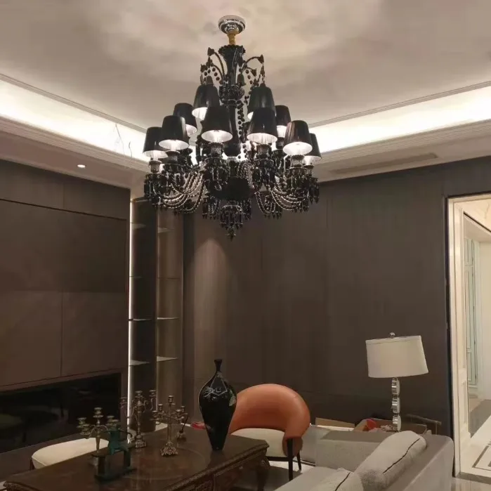 Black Crystal Pendant Chandelier