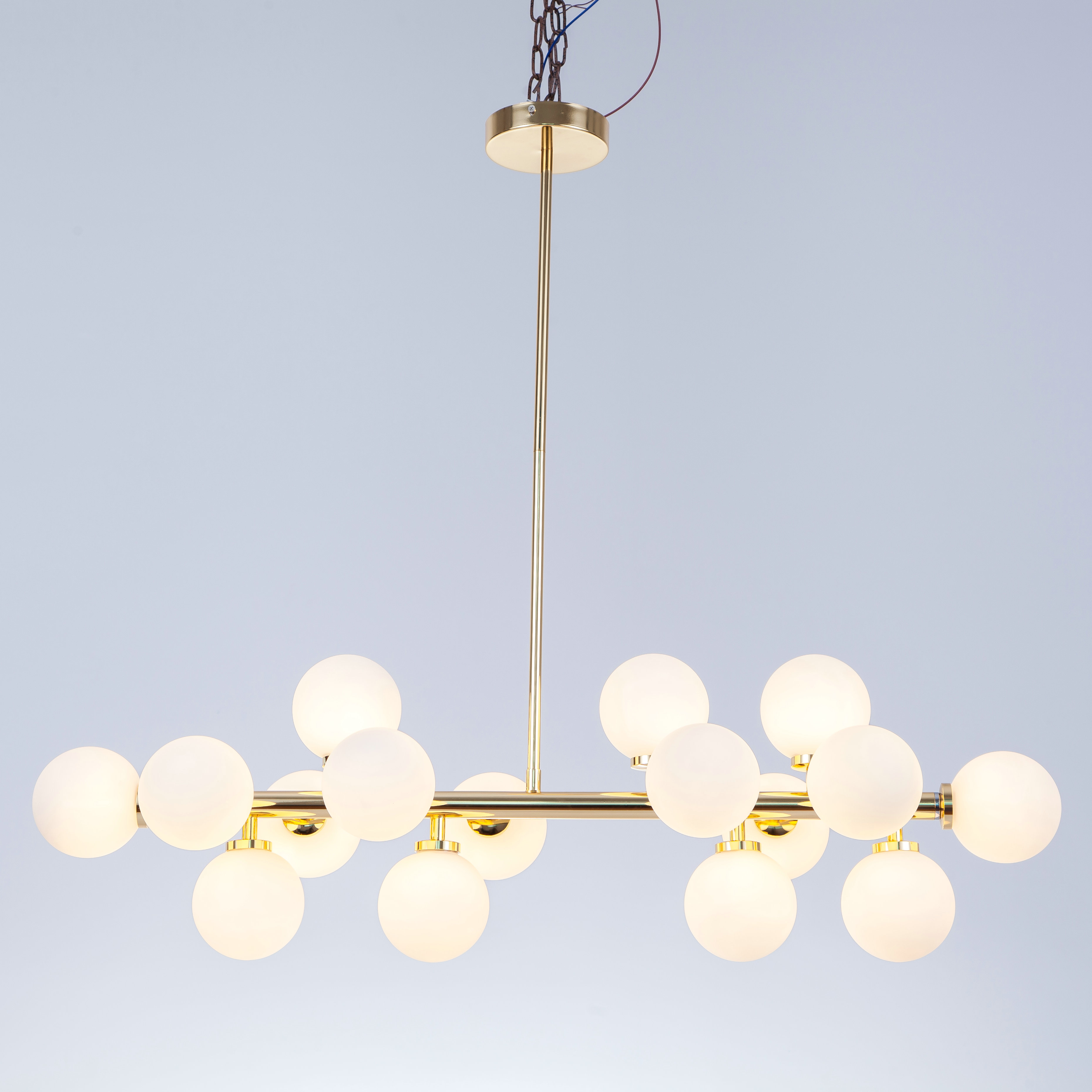 Modern Simple Adjustable Height Ceiling LED Chandeliers Lamps Glass Ball Pendant Lighting Wireless Control for Home Decoration